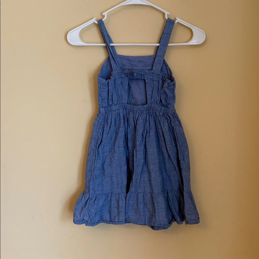Cat & Jack Girls'‎ Blue Tie-Back Sleeveless Flare Woven Dress. Sz S(6/6x)